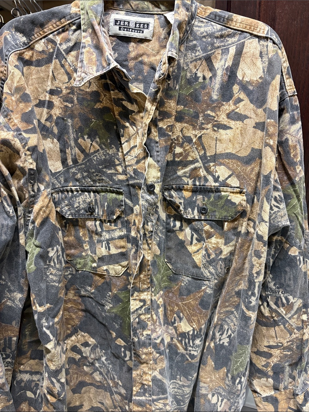 Jerzees Men's Camouflage Shirt Jacket in Brown, Green, and Black